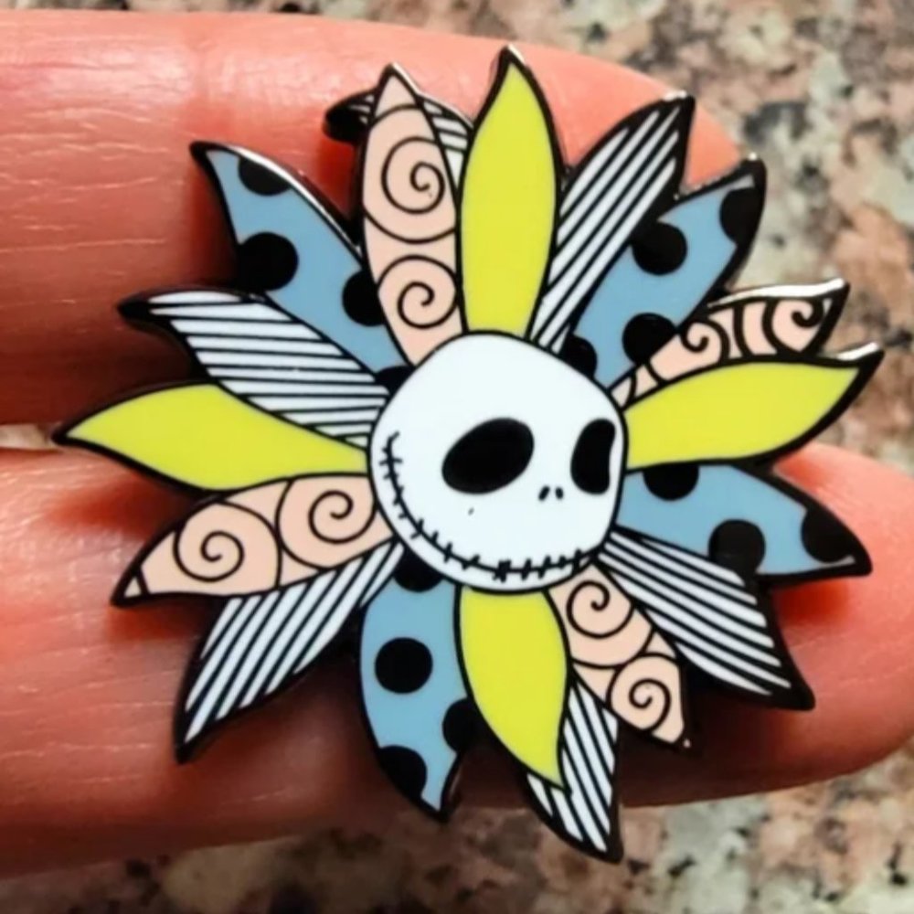 *2 for $13* The Night Before Christmas Jack Skellington Flower Hard Enamel Pin